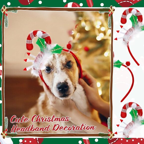 Christmas Candy Cane Headbands Set 4 Women Girls Holiday Party Accessory main image 5